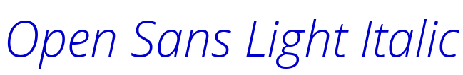 Open Sans Light Italic font